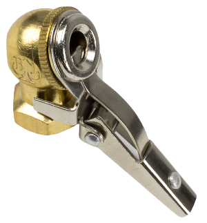 Ball Foot Brass Air Chuck With Locking Clip