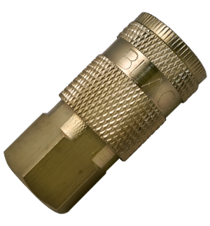 1/4" NPT Brass Air Coupler Tru-Flate Type