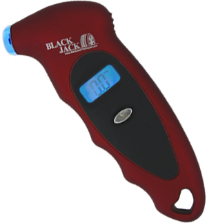 Digital Tire Gauge  w/Light (Red)  0-100 psi