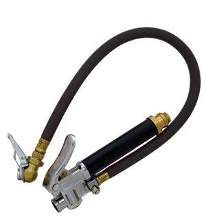 Tire Inflator Gauge 0-130 PSI w/ Flow-Thru Chuck