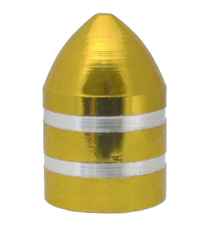 Valve Cap (Yellow) Metal, Bullet Style