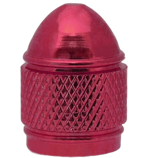 Valve Cap (Red) Domed, Ribbed Style