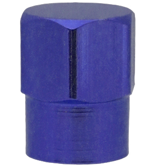 Valve Cap (Blue) Metal, Hex Style