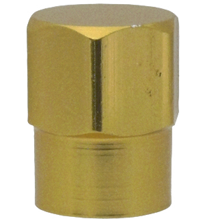Valve Cap (Yellow) Metal, Hex Style