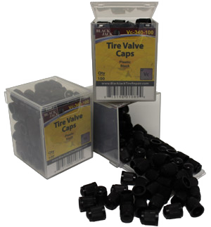 Valve Cap, Black Plastic