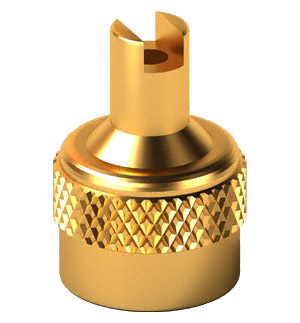 Large Bore Valve Cap, (Brass) w/ Core Remover