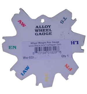 Wheel Weight Rim Gauge Plastic